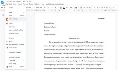 Google Doc Mla Template