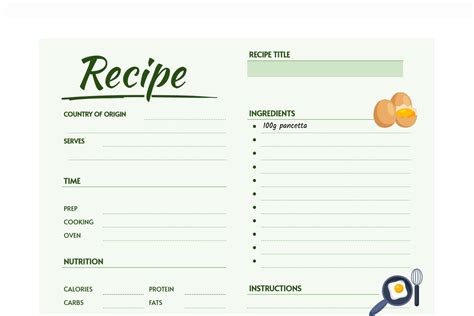 Google Doc Recipe Template