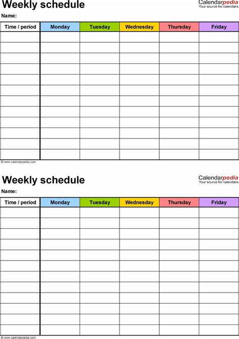 Google Docs Weekly Schedule Template