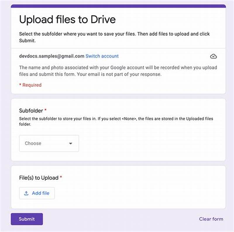 Google Form File Upload To Specific Folder