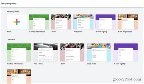 Google Forms Template Gallery