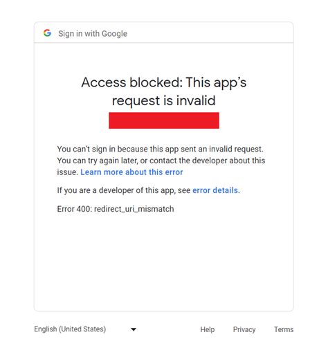Google OAuth 2 authorization - Error redirecturimismatch
