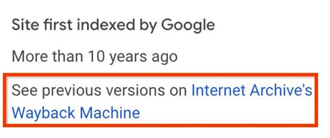 Google Search Wayback Machine Link