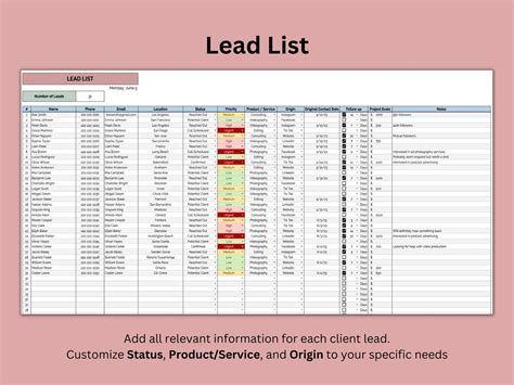Google Sheets Lead Tracker Template
