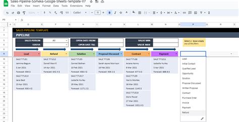 Google Sheets Sales Pipeline Template