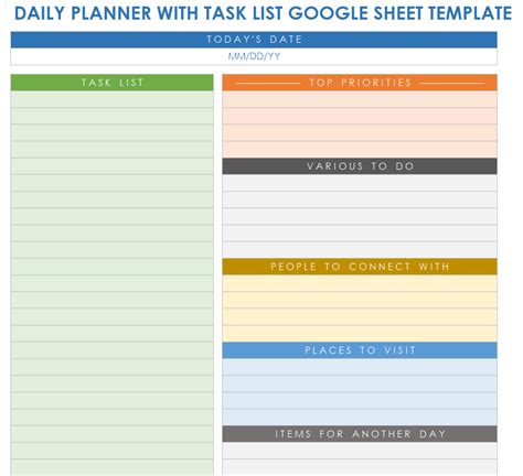 Google Sheets Template Free