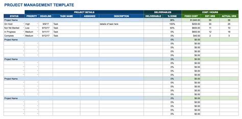 Google Spreadsheet Table Template