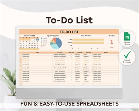 Google Spreadsheet To Do List Template