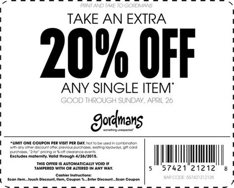 Gordmans Coupons Printable