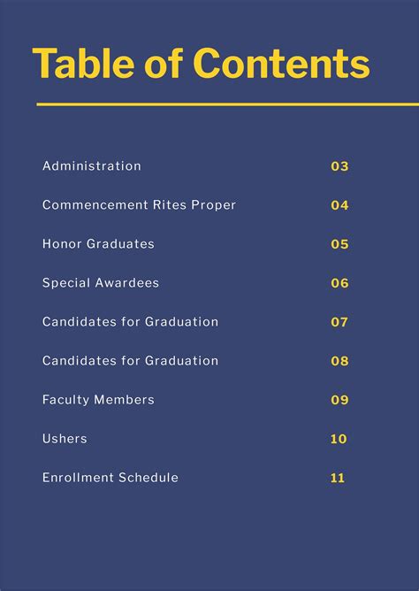Graduation Booklet Template
