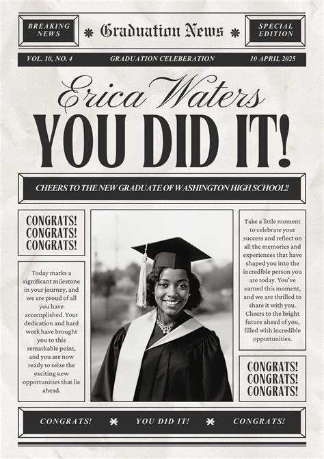 Graduation Newspaper Template