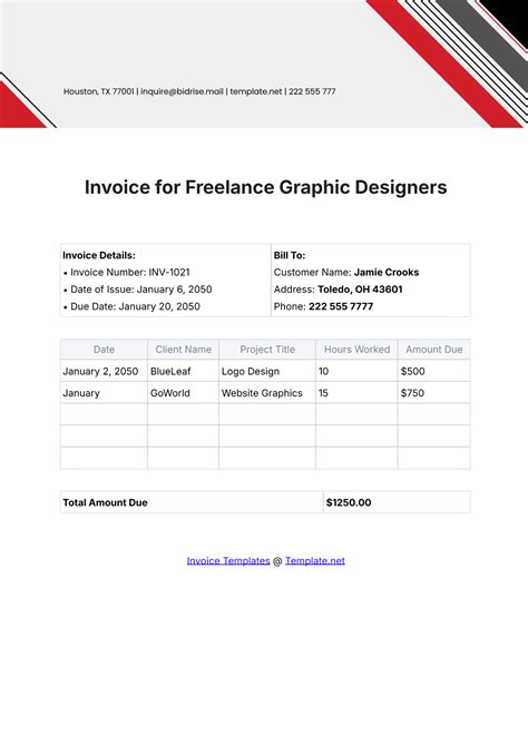 Graphic Design Freelance Invoice Template