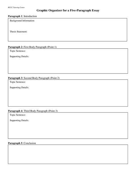 Graphic Organizer For Essay Template