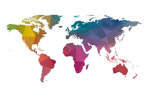 Graphic World Map Colorful