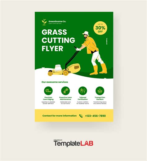 Grass Cutting Flyer Template