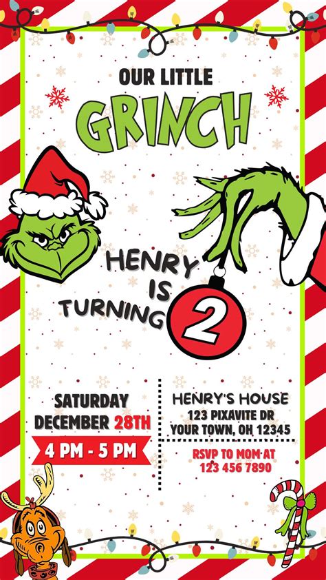 Grinch Invitation Template Free