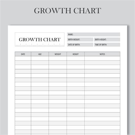 Growth Chart Template Printable
