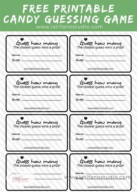 Guess How Many In The Jar Printable