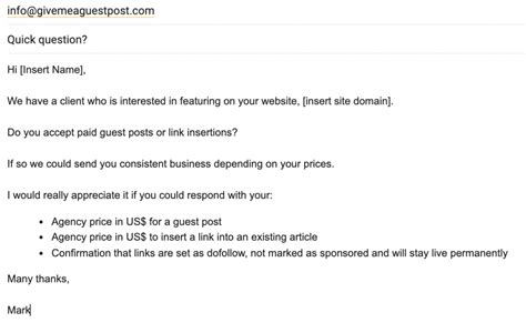 Guest Posting Email Template
