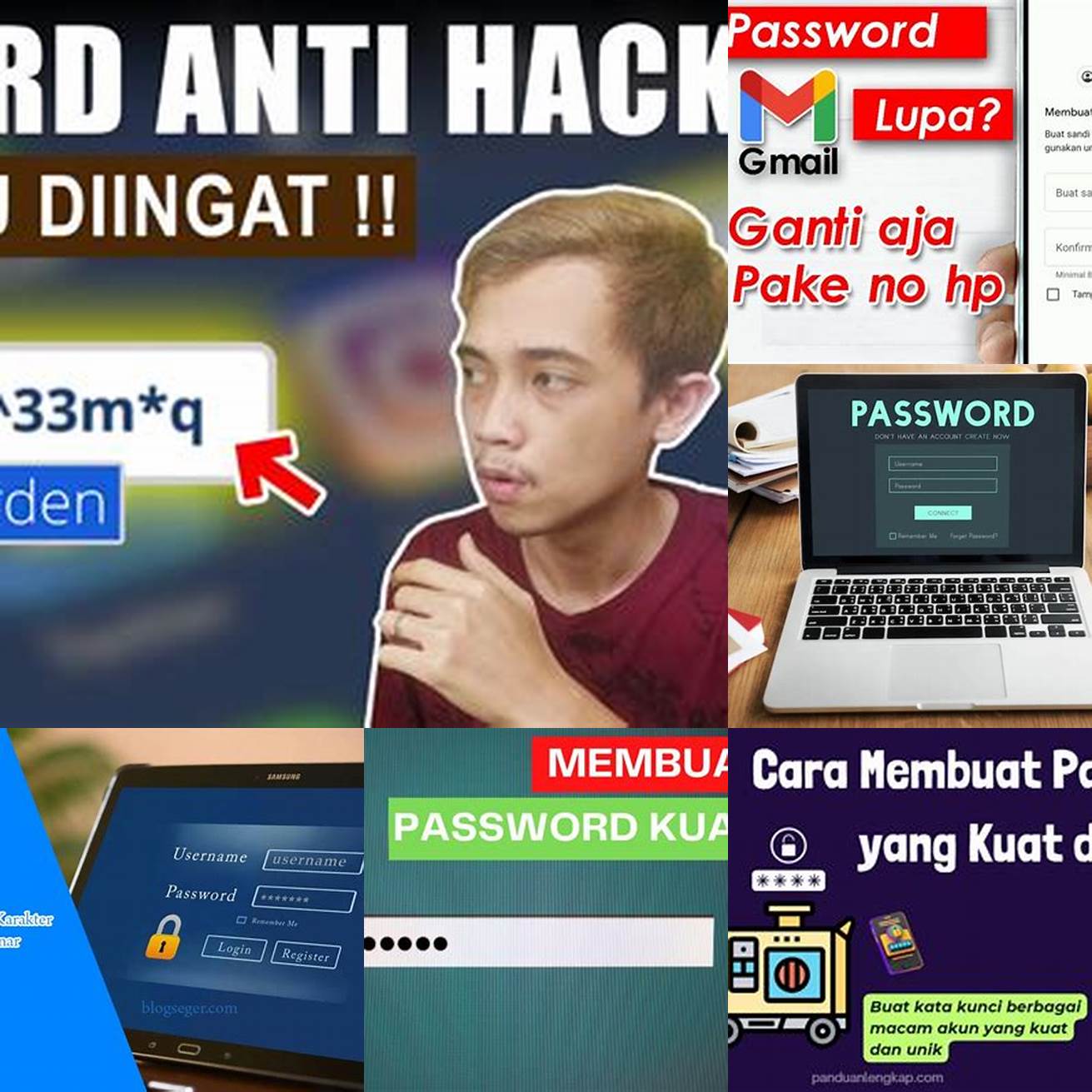 Gunakan password yang kuat di HP kamu