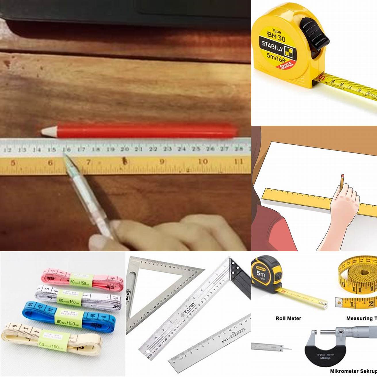 Gunakan penggaris untuk mengukur panjang benang atau pita yang telah Anda tandai