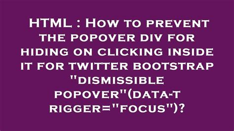 HTML inside Twitter Bootstrap popover
