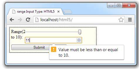 HTML5 input type range show range value