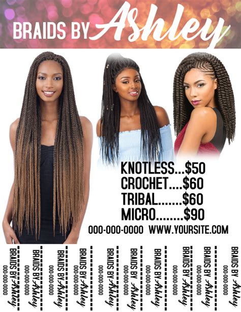 Hair Braiding Flyer Templates