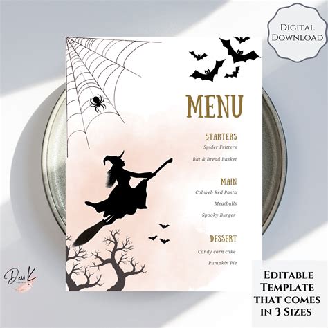 Halloween Menu Templates