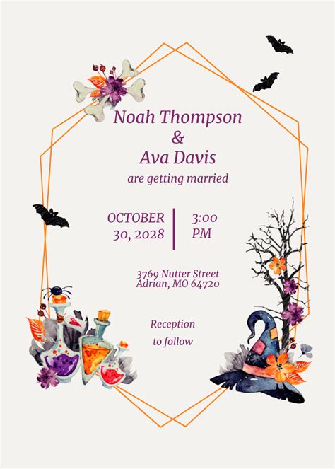 Halloween Wedding Invitations Templates Free