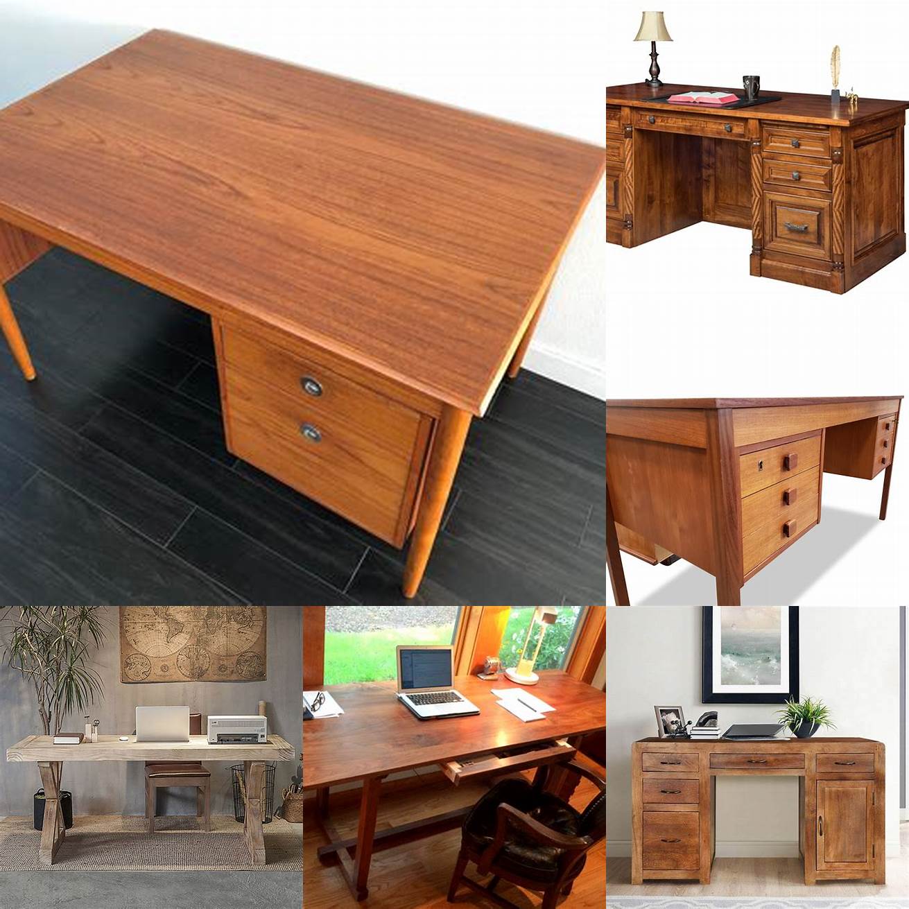 Handcrafted Teak Wood Desk