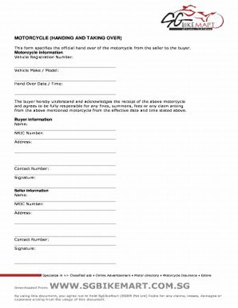 Handing Over Taking Over Form