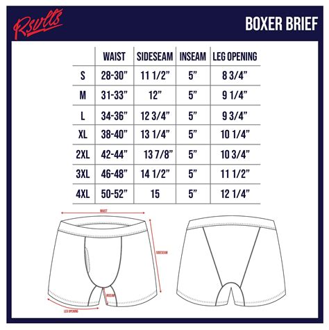 Hanes Boxer Briefs Size Chart
