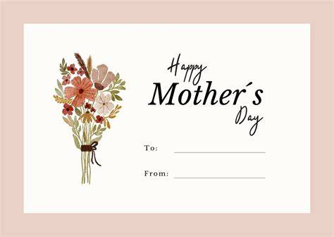 Happy Mothers Day Card Template Printable