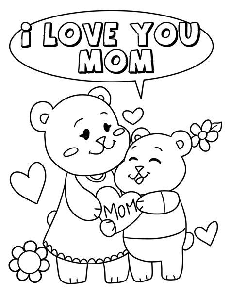 Happy Mothers Day Coloring Pages Printable