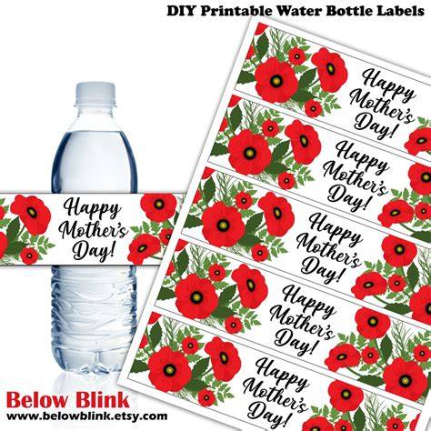 Happy Mothers Day Printable Mini Water Bottle Labels