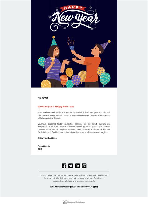Happy New Year Mail Template