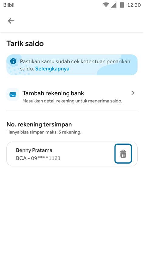 Hapus Rekening