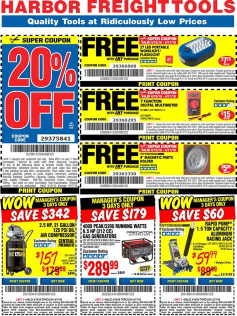 Harbor Freight Tools Coupons Printable