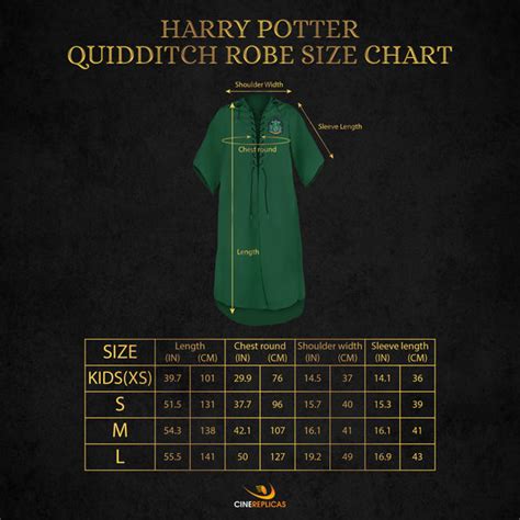 Harry Potter Robe Size Chart