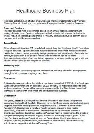 Healthcare Business Plan Template