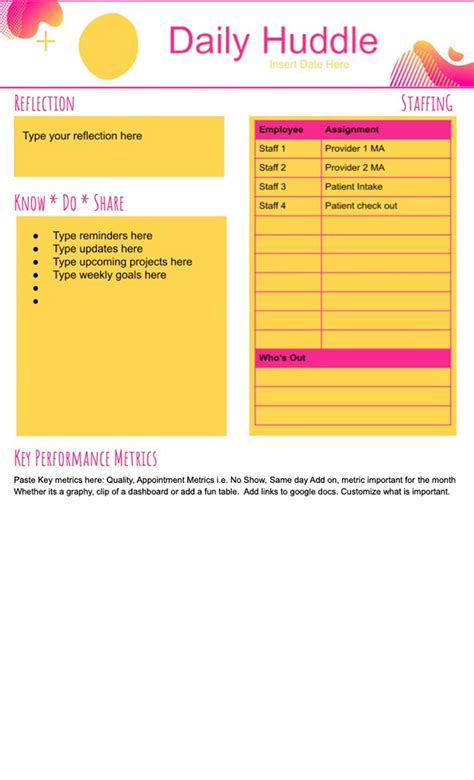 Healthcare Daily Huddle Template
