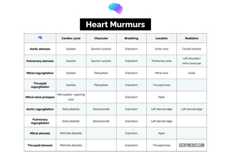 Heart Murmurs Chart