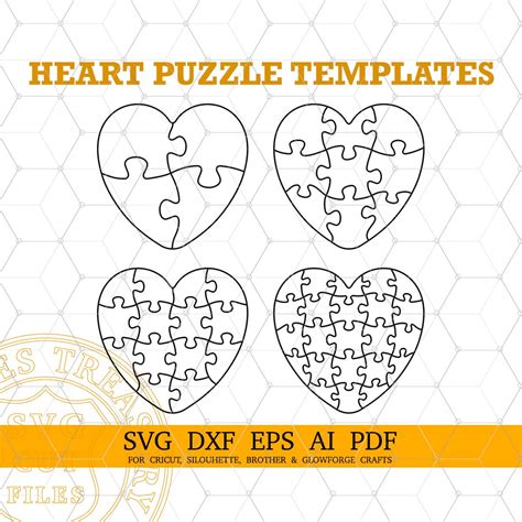 Heart Shaped Puzzle Template