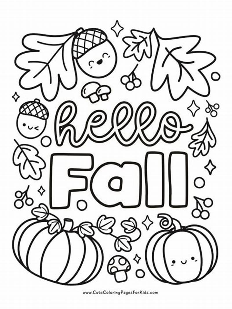 Hello Fall Coloring Pages