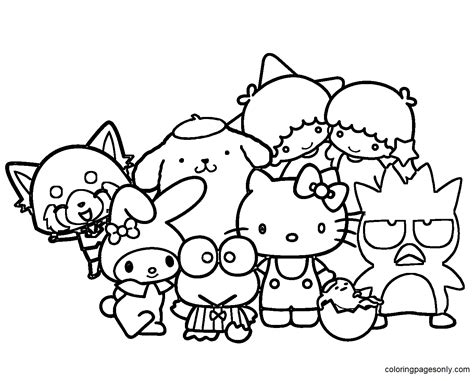 Hello Kitty And Friends Printable Coloring Pages