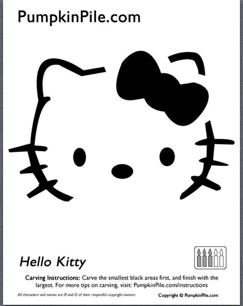 Hello Kitty Pumpkin Template