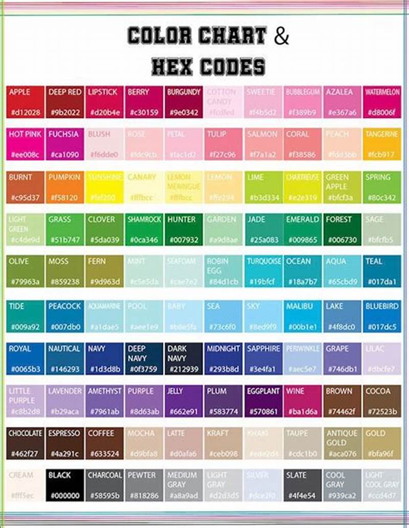 Hex Code Color Chart