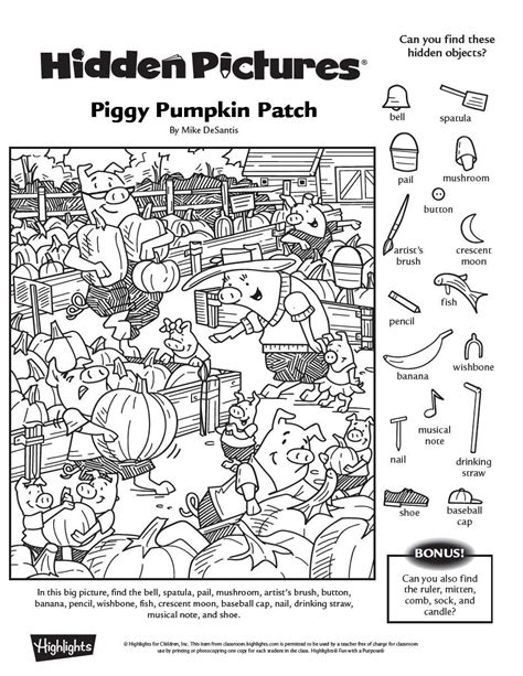 Hidden Halloween Pictures Printable