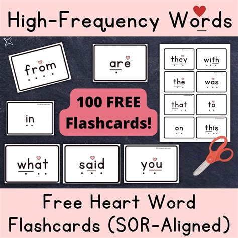 High Frequency Words Flashcards Free Printable